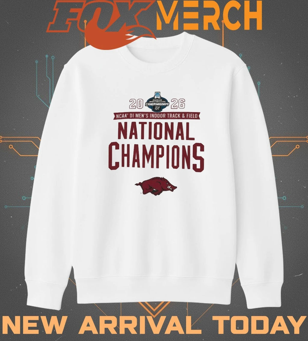 Arkansas Razorbacks 2026 NCAA Men’s Indoor Track &amp; Field National Champions t-shirt