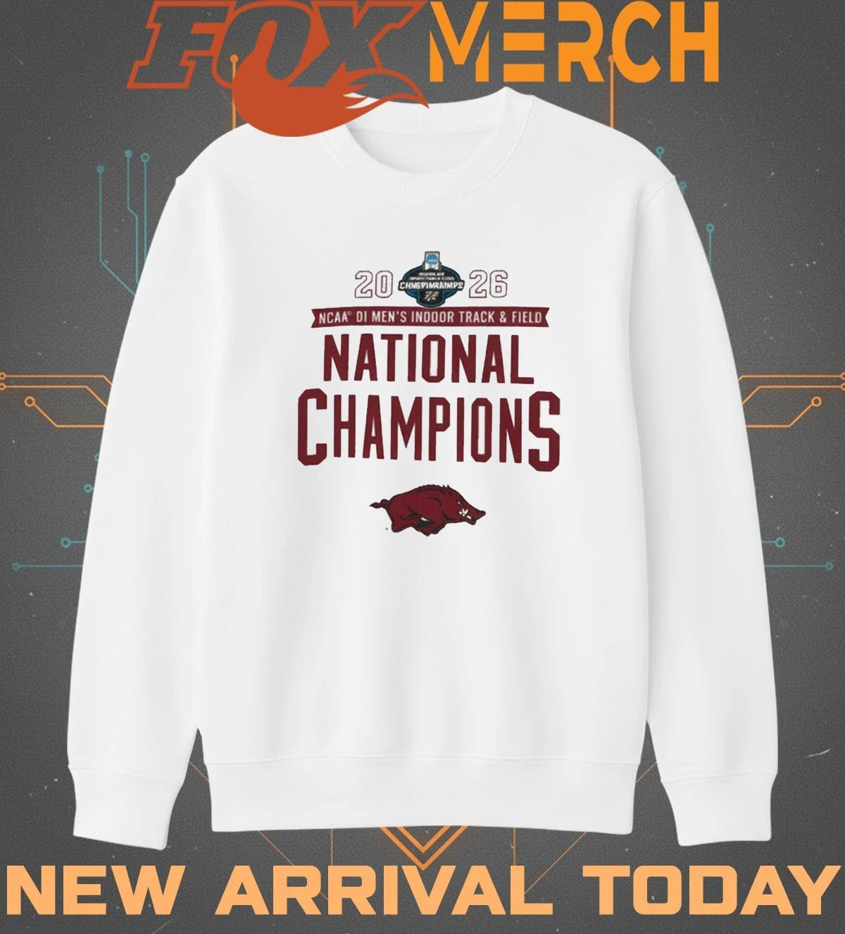 Arkansas Razorbacks 2026 NCAA Men’s Indoor Track &amp; Field National Champions t-shirt