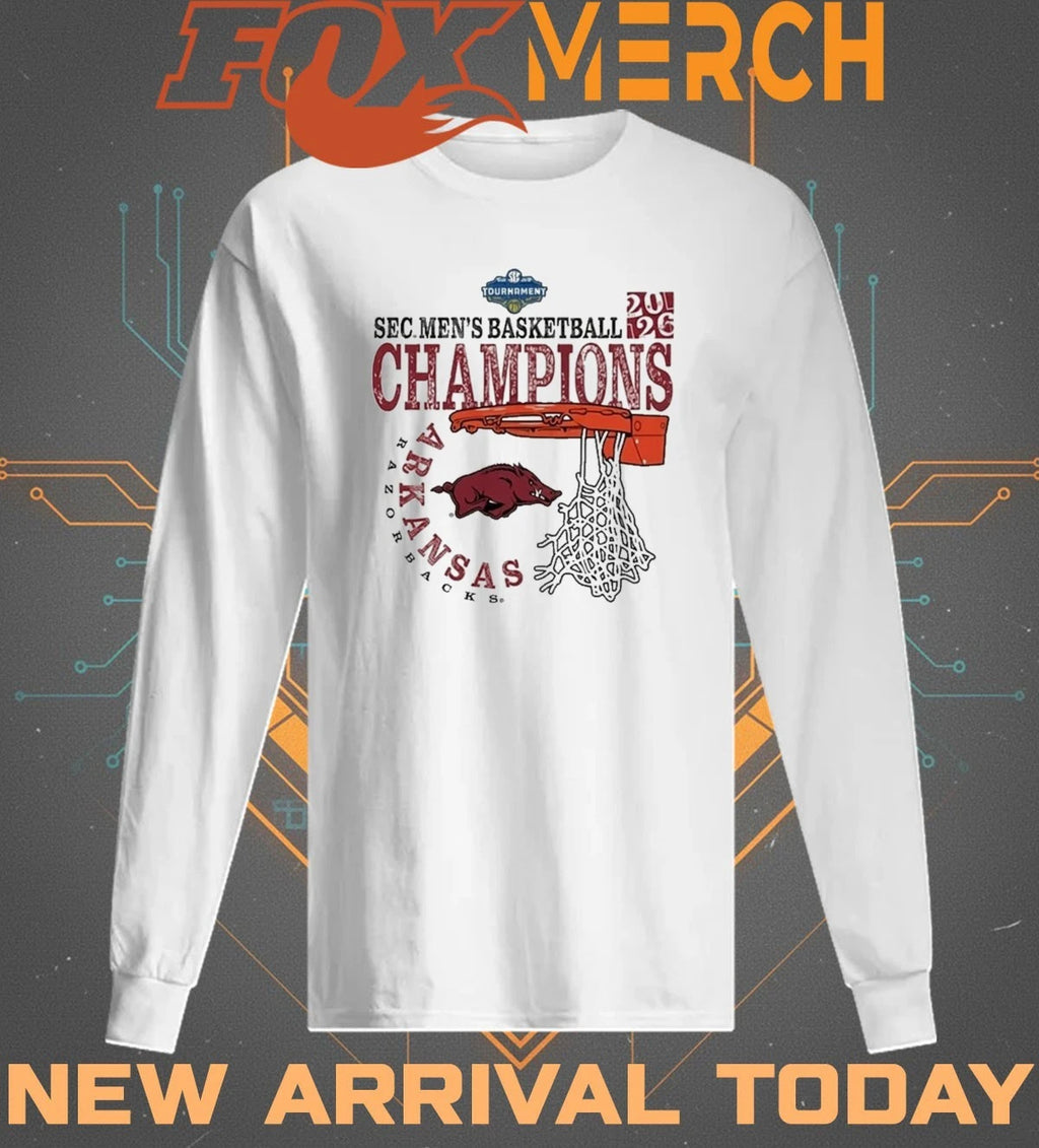 Arkansas Razorbacks 2026 SEC Men’s Basketball Tournament Champions Cut Nets shirt