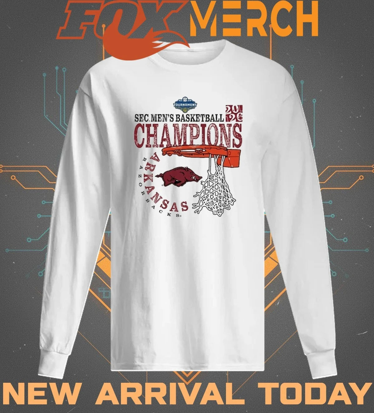 Arkansas Razorbacks 2026 SEC Men’s Basketball Tournament Champions Cut Nets shirt