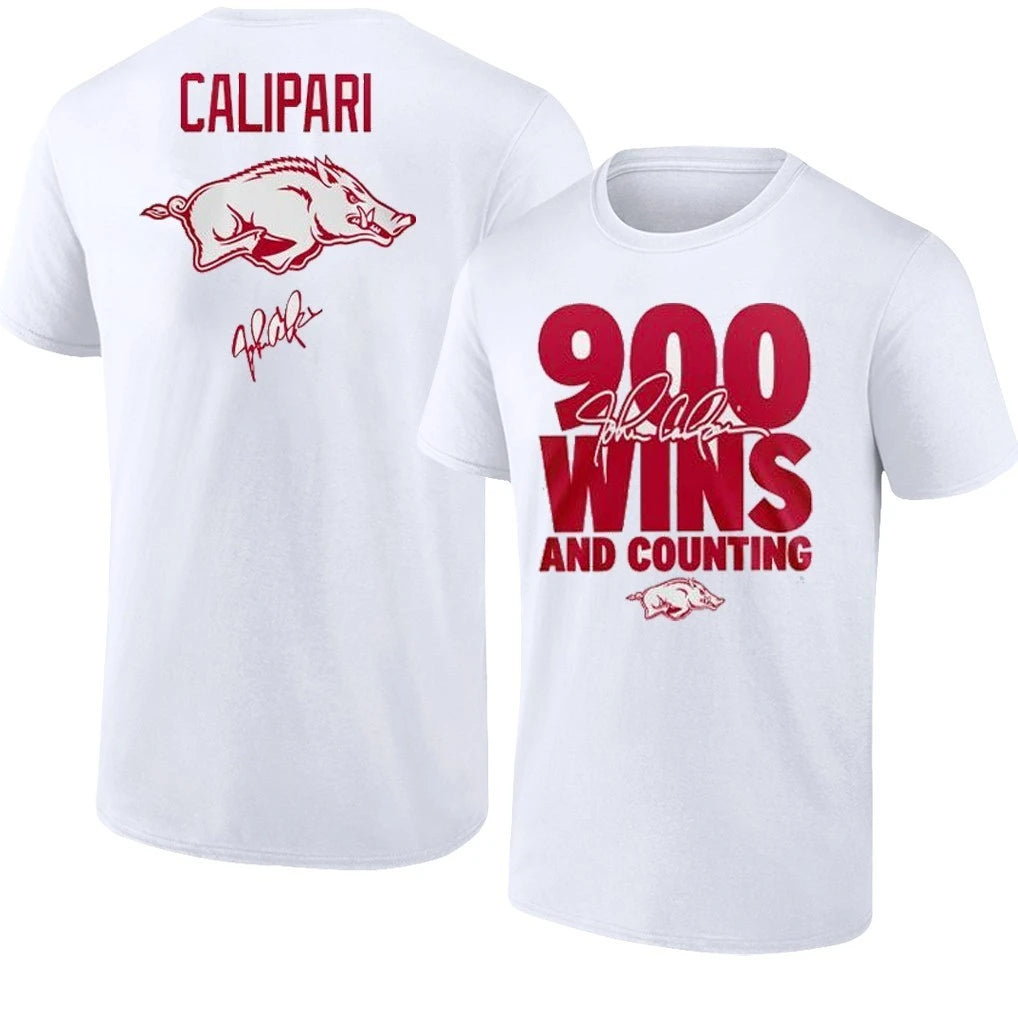 Arkansas Razorbacks Basketball Coach John Calipari 900 wins and counting T-Shirt