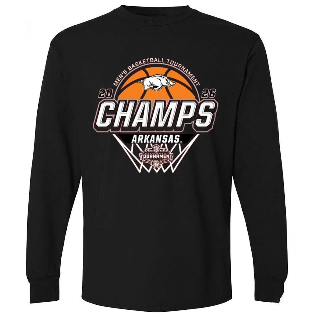 Arkansas Razorbacks Men’s Basketball 2026 SEC Tournament Champions Locker Room Cardinal Red Shirt