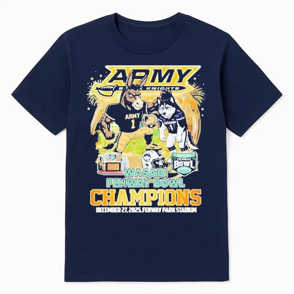 Army Black Knights 2025 Wasabi Fenway Bowl Champions Mascot Tee At Fenway Park Stadium December 27 2025 Shirt