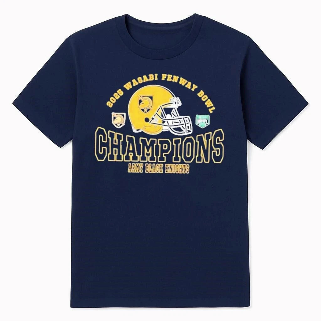Army Black Knights Football 2025 Champions Wasabi Fenway Bowl Helmet Shirt