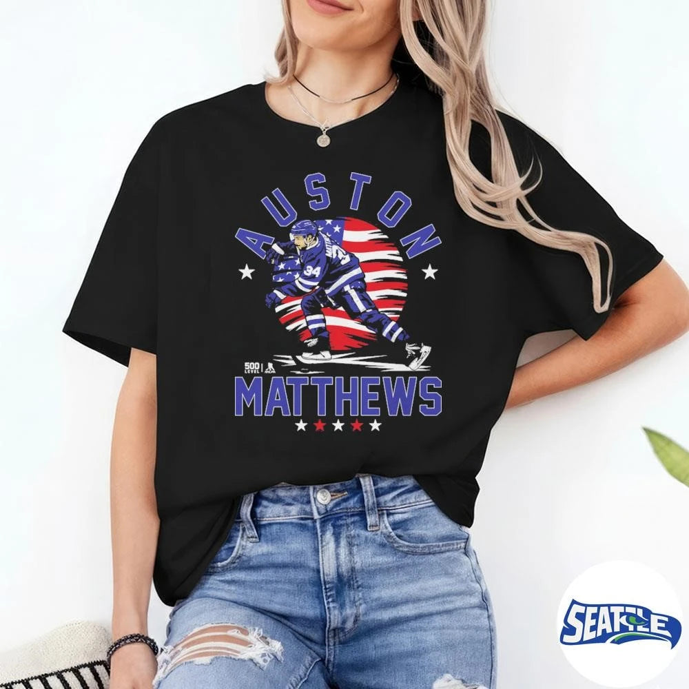 Auston Matthews Toronto Maple Leafs USA Flag shirt