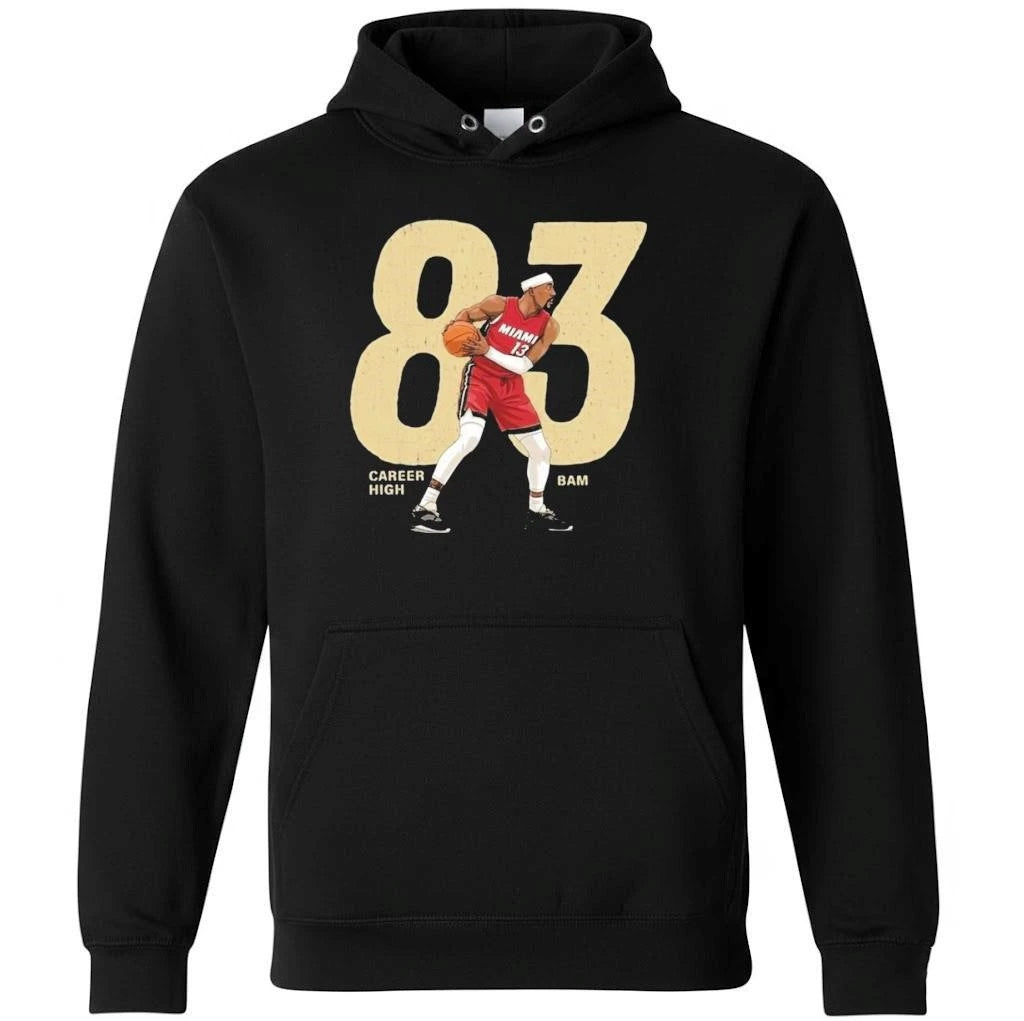 Bam Adebayo #13 Career High 83 Miami Basketball Graphic Shirt