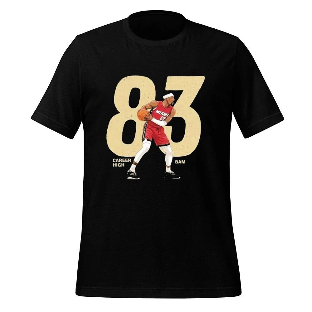 Bam Adebayo #13 Career High 83 Miami Basketball Graphic Shirt