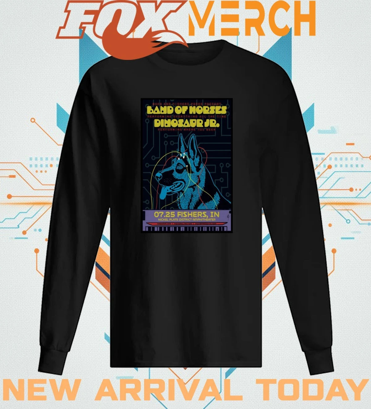 Band Of Horses And Dinosaur JR. 7 25 2026 Fishers IN poster t-shirt
