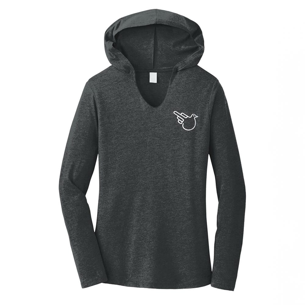 Black Frost V-Neck Triblend Hoodie