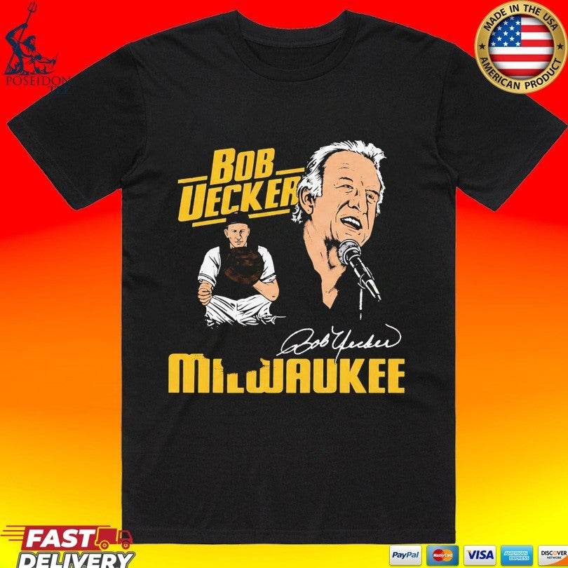 Bob Uecker Milwaukee Brewers Baseball Signature T-shirt