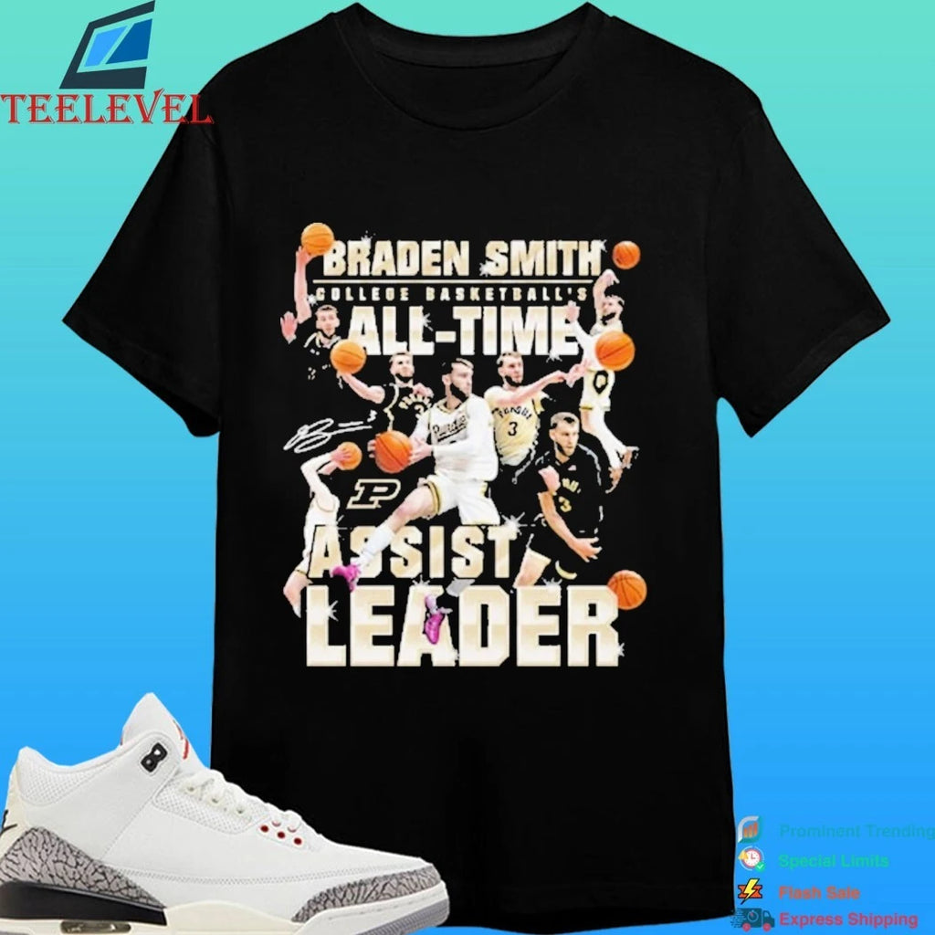 Braden Smith Purdue Boilermakers College Basketball’s Breaks Ncaa All-time Assists Leader Record Signature Shirt