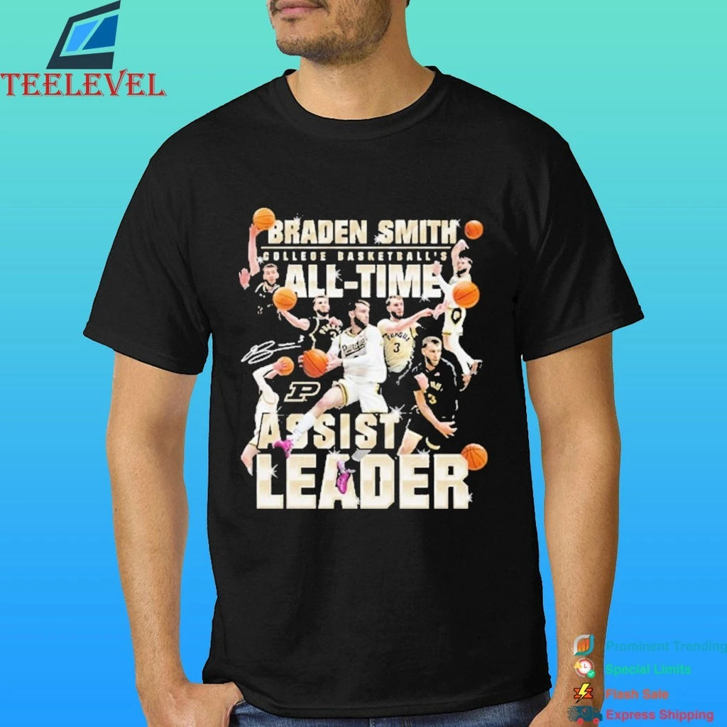 Braden Smith Purdue Boilermakers College Basketball’s Breaks Ncaa All-time Assists Leader Record Signature Shirt