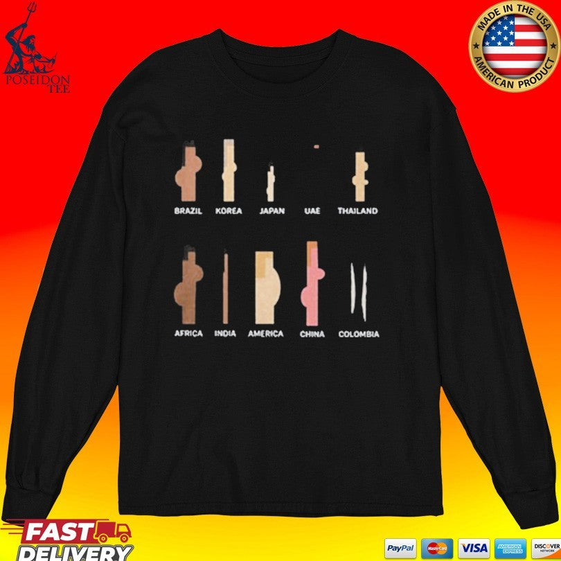 Brazil Korea Japan Uae Thailand Africa India America China Colombia T-shirt