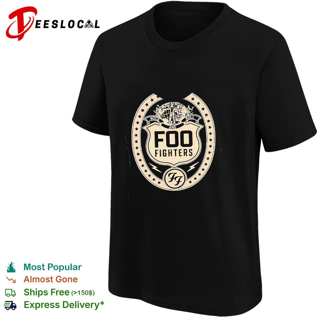 Foo Fighters rock and roll crest badge logo embroidered patch graphic shirt