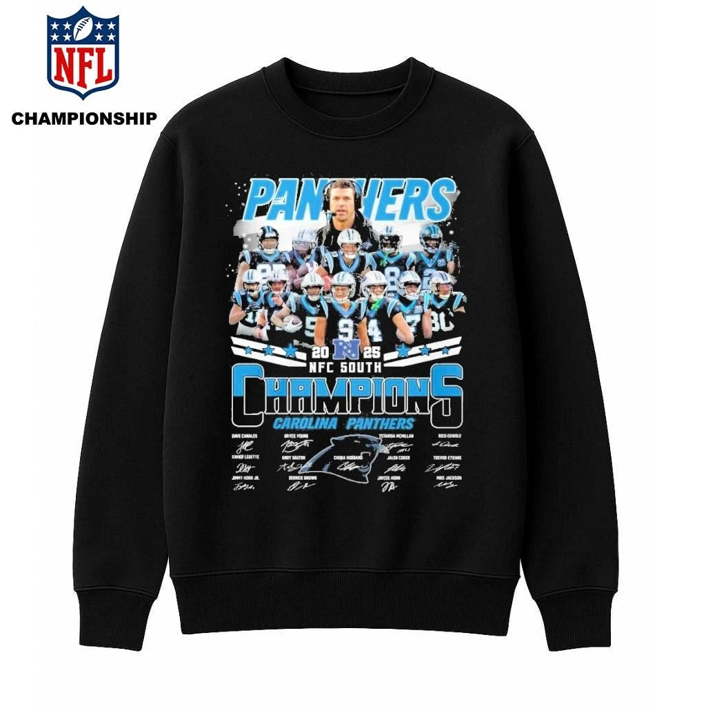 Carolina Panthers 2025 NFC South Champions Signature Shirt