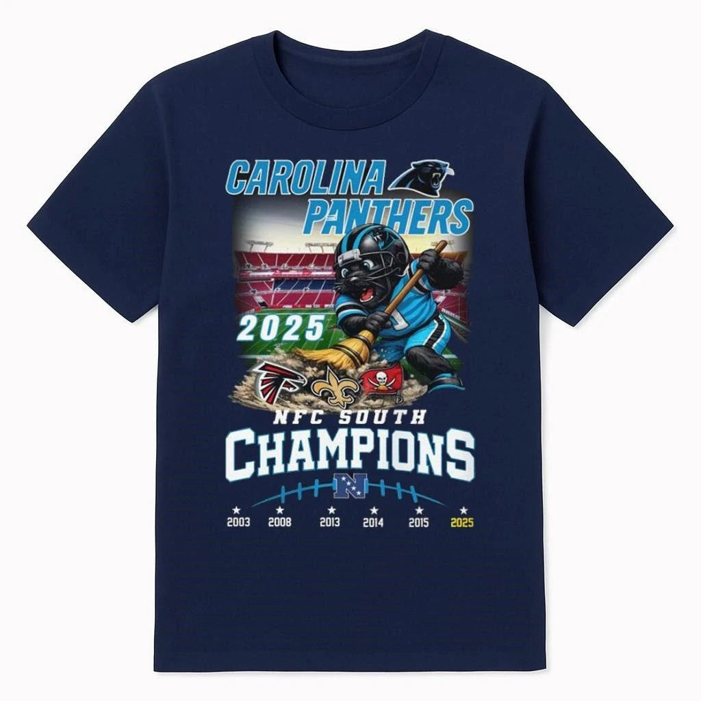 Carolina Panthers 2025 NFC South Champions Vintage  Mascot Shirt