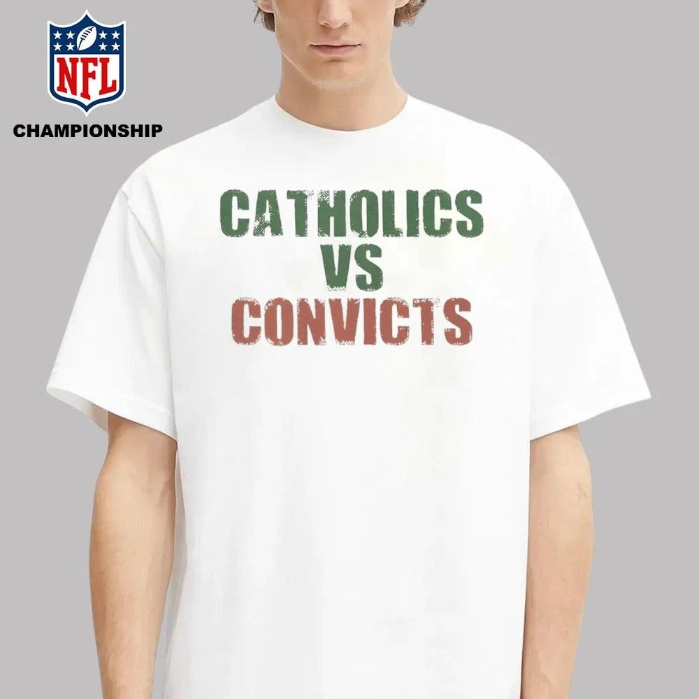 Catholics vs Convicts Retro Rivalry Faith &amp; Football Shirt