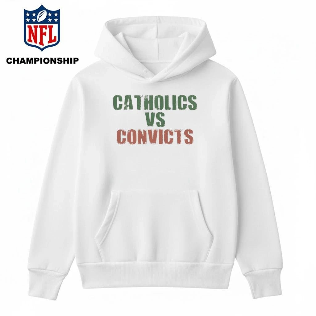 Catholics vs Convicts Retro Rivalry Faith &amp; Football Shirt