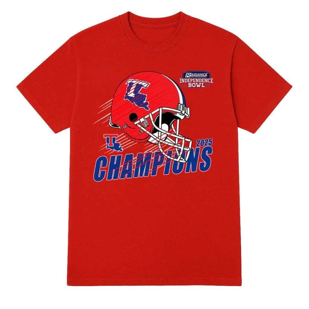 Celebrate 2025 Independence Bowl Louisiana Tech Bulldogs Football Champions 2025 Radiance Technologies Independence Bowl Shirt