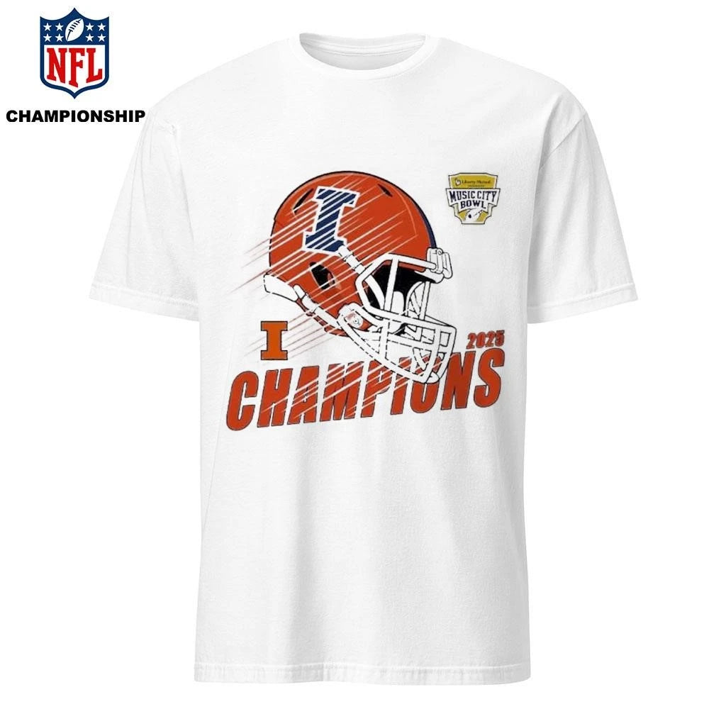 Celebrate 2025 Music City Bowl Illinois Fighting Illini Football Champions 2025 Liberty Mutual Music City Bowl Shirt