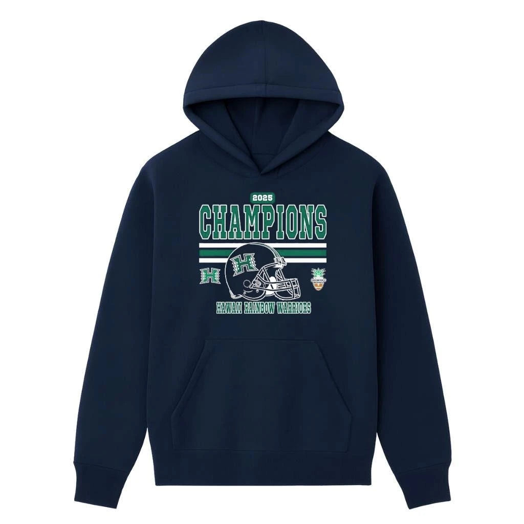 Celebrates 2025 Hawaii Bowl Champions Hawaii Rainbow Warriors Football Champions 2025 Sheraton Hawaii Bowl Shirt