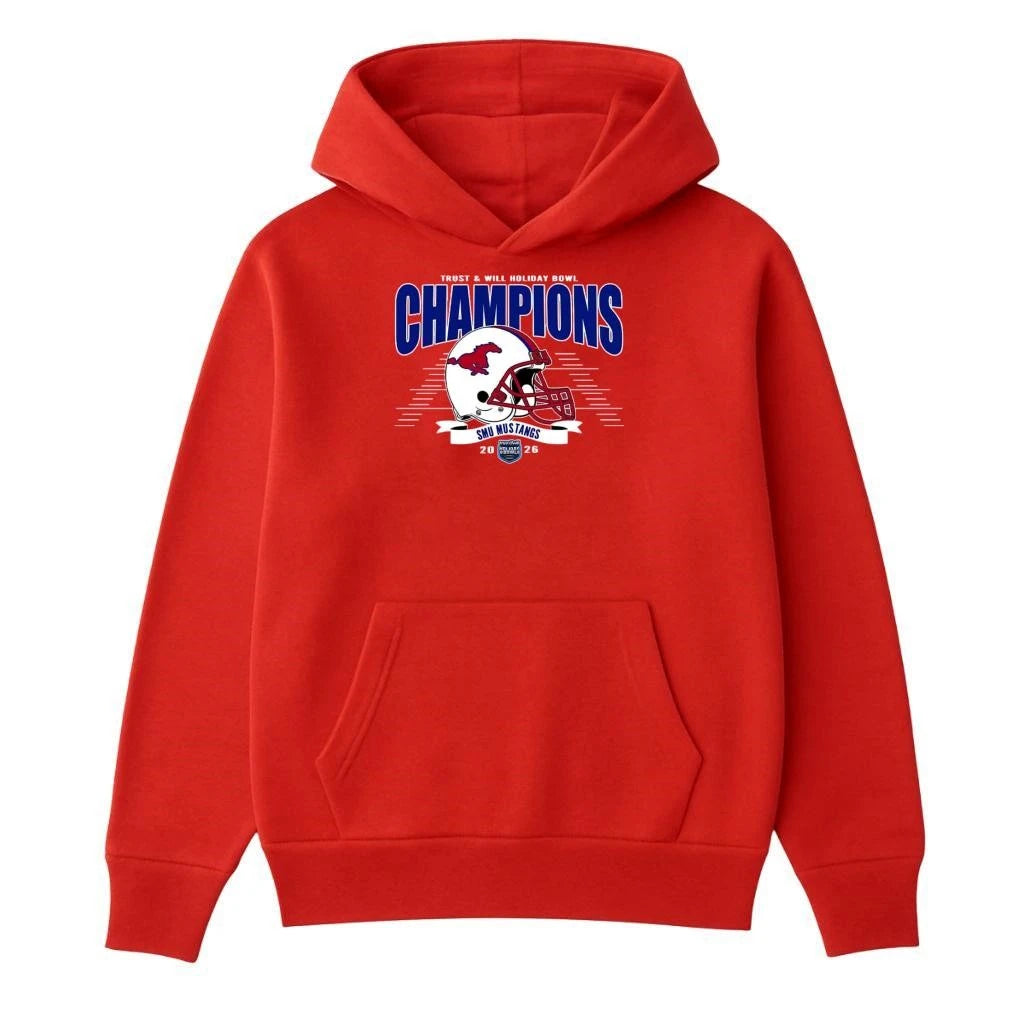 Champions 2026 Holiday Bowl Celebrate SMU Mustangs Football Champions 2026 Trust And Will Holiday Bowl Shirt