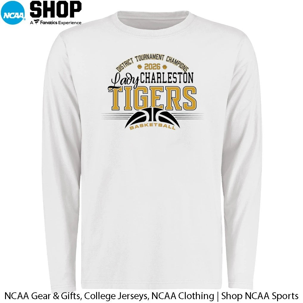 Charleston Lady Tigers 2026 District Tournament Basketball Champions T-Shirt