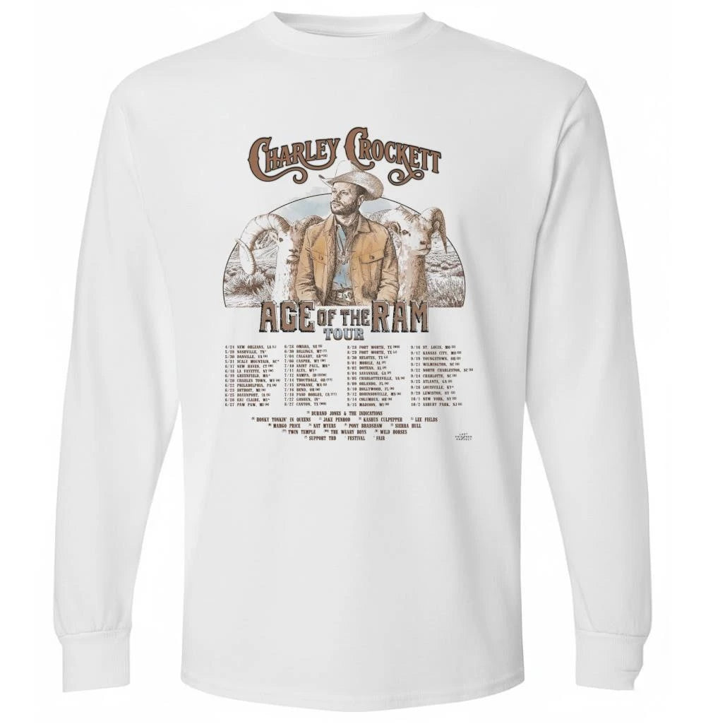 Charley Crockett Age Of The Ram Tour 2026 Schedule Tour Dates Shirt