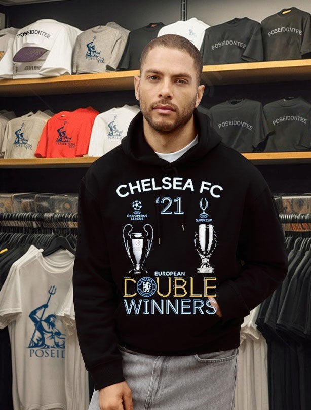 Chelsea 2021 Double Winners Champions League Super Cup T-shirt