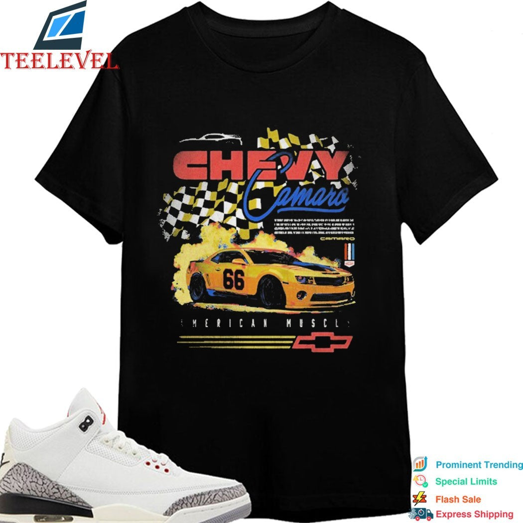 Chevy Camaro 5th Gen Faded Chevrolet Race Car Shirt