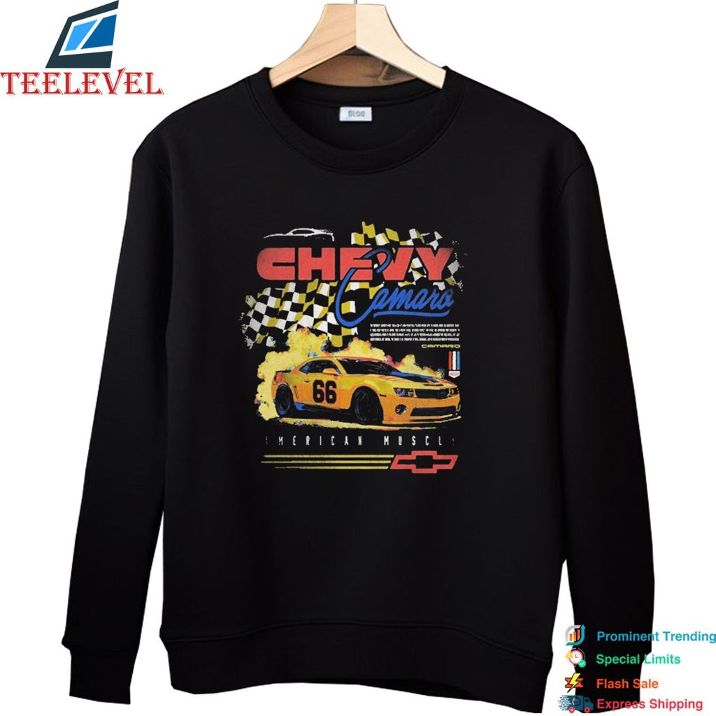 Chevy Camaro 5th Gen Faded Chevrolet Race Car Shirt