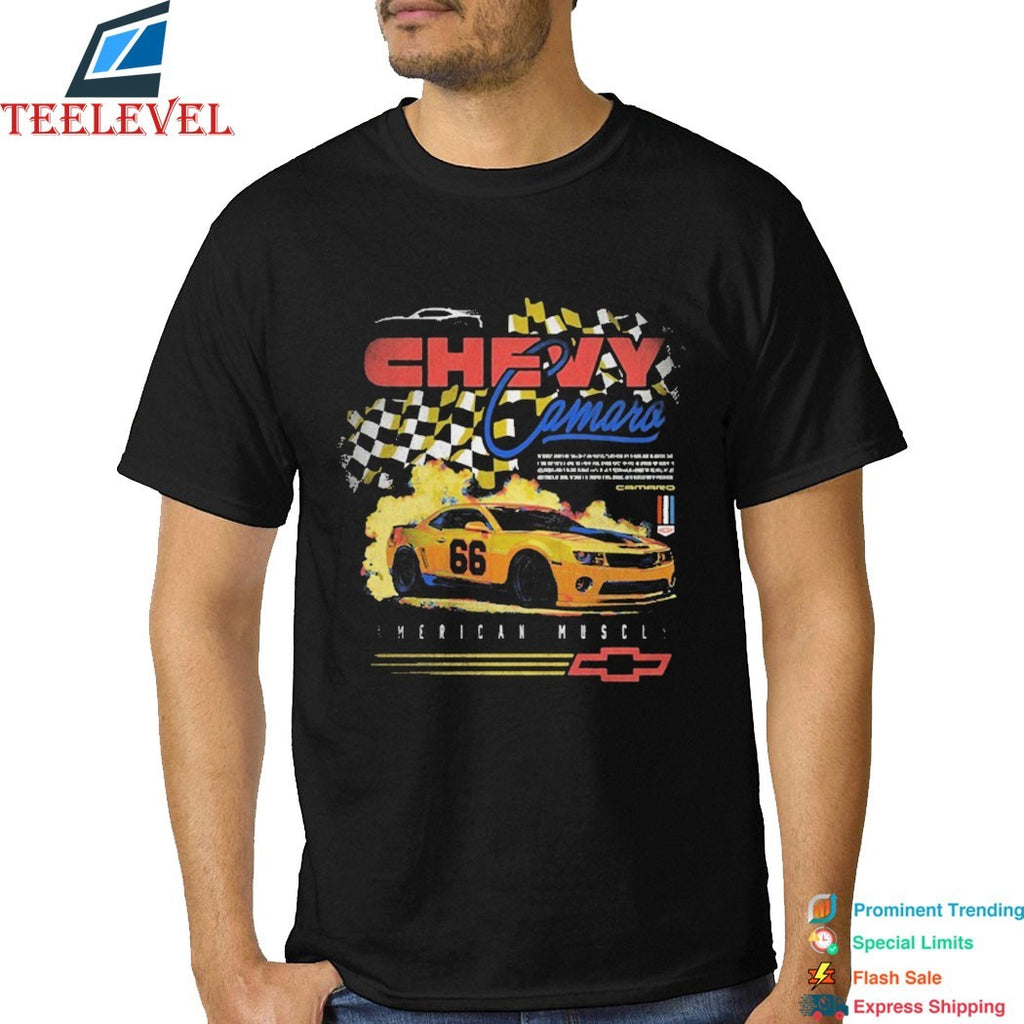 Chevy Camaro 5th Gen Faded Chevrolet Race Car Shirt