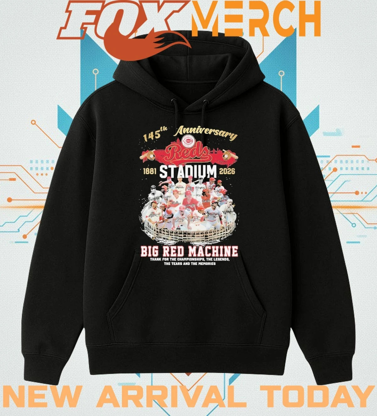 Cincinnati Reds 145th 1881 2026 anniversary Big Red Machine thank you for the Championships the legends the tears and the memories signatures t-shirt