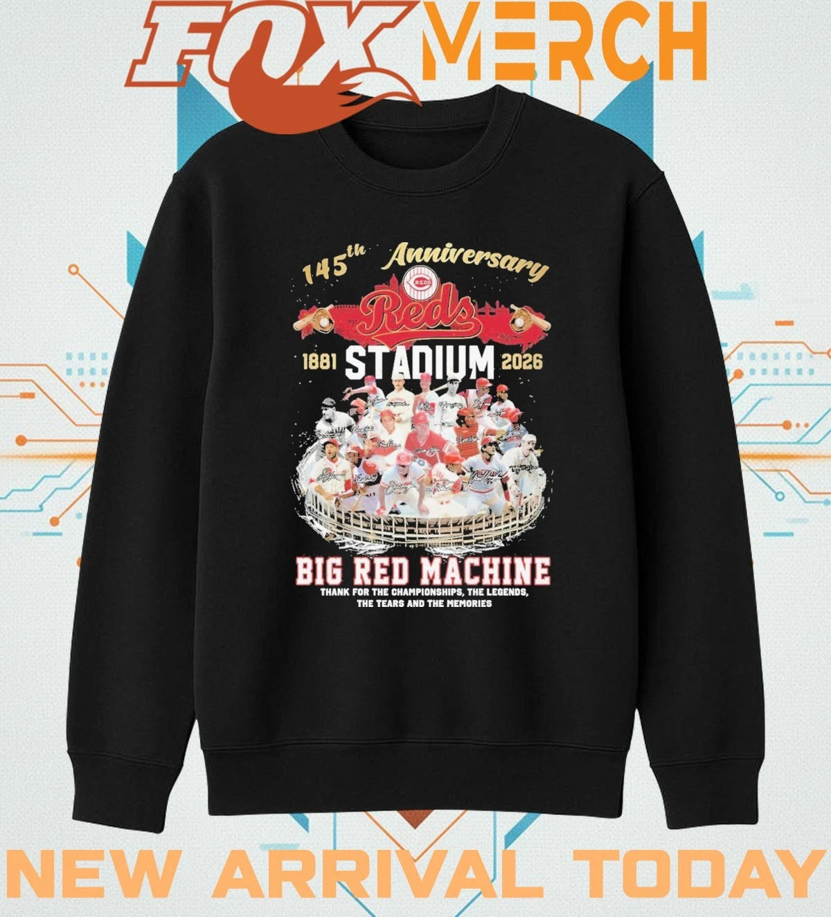 Cincinnati Reds 145th 1881 2026 anniversary Big Red Machine thank you for the Championships the legends the tears and the memories signatures t-shirt