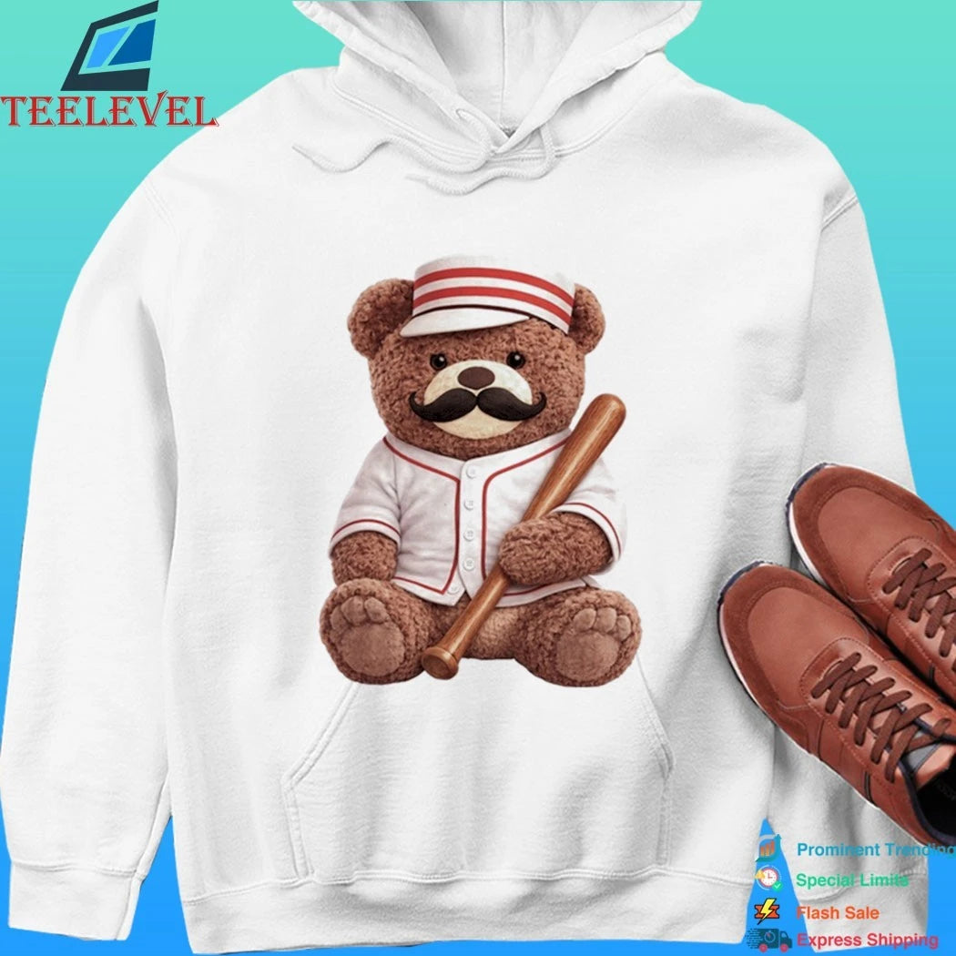 Cincinnati Reds Baseball Bear Mustache Shirt