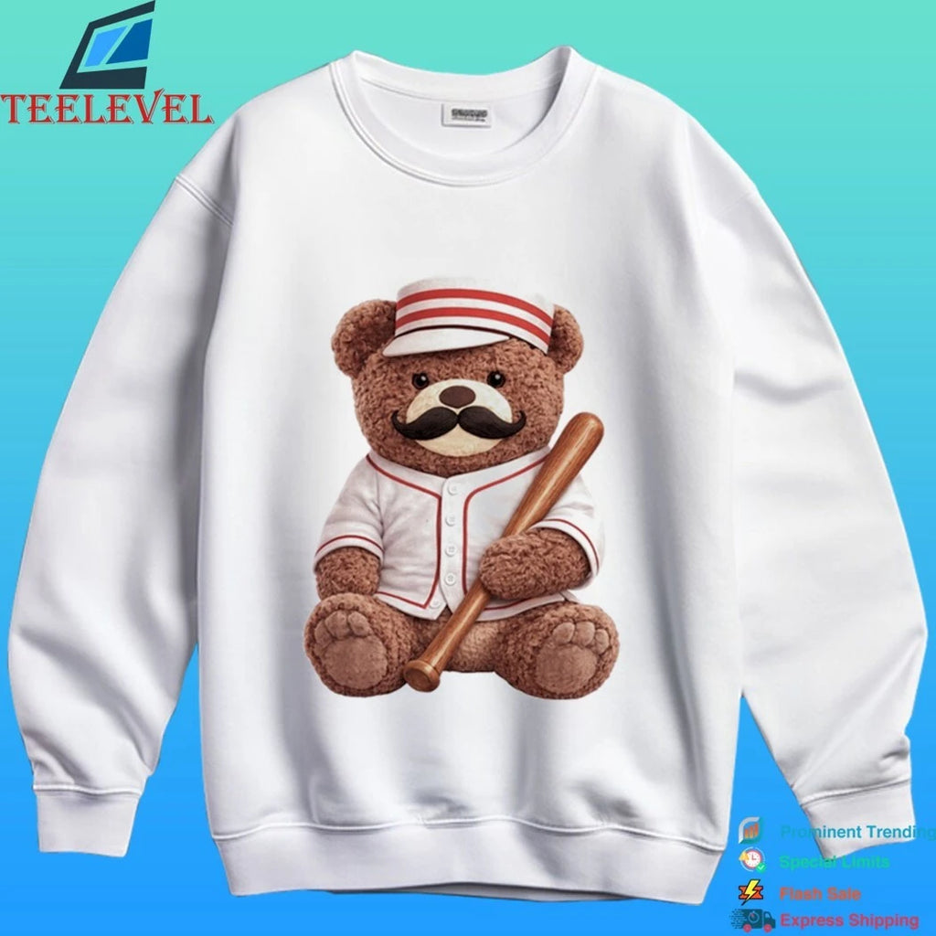 Cincinnati Reds Baseball Bear Mustache Shirt