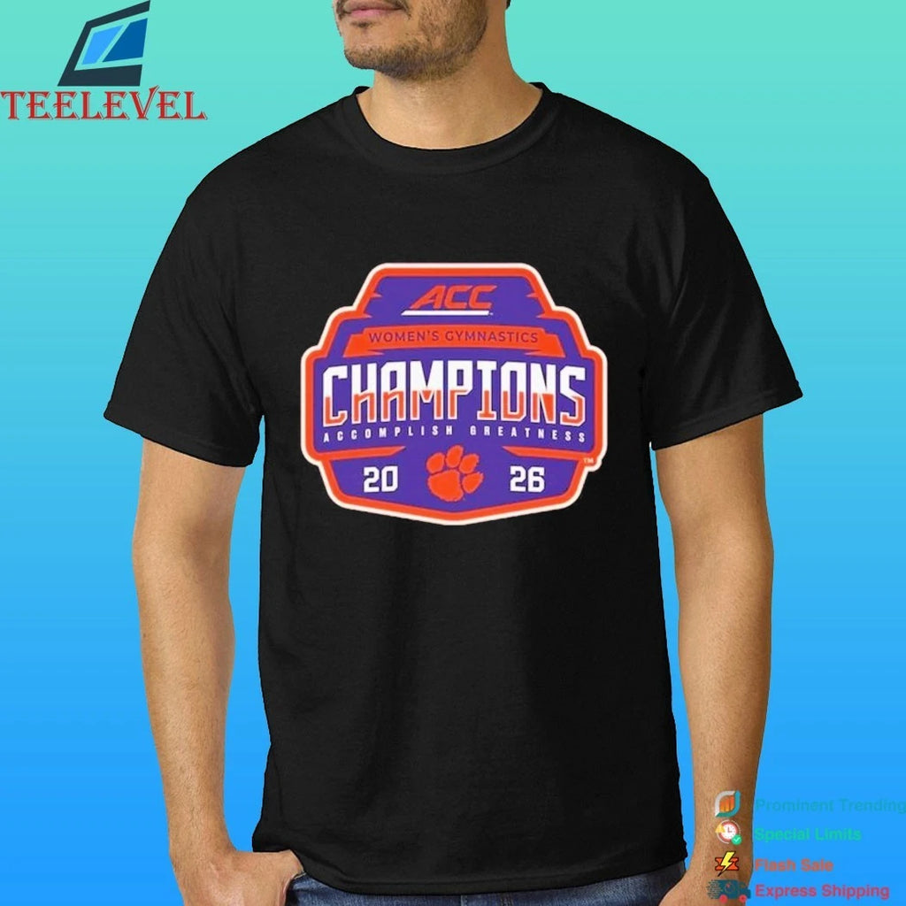Clemson Tigers 2026 Acc Women’s Gymnastics Champions Locker Room Shirt