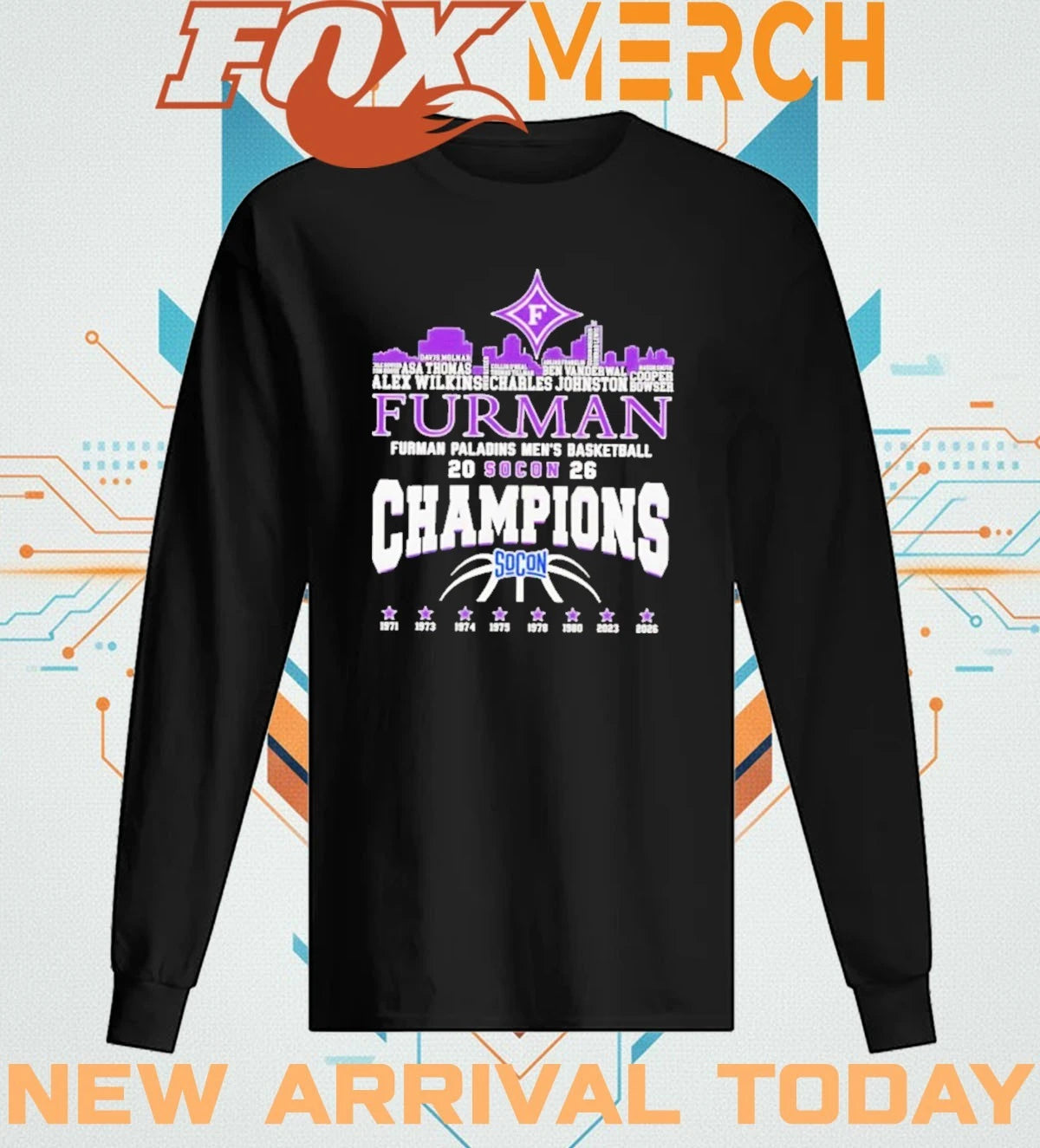 Congrats Furman Paladins Champions 2026 SoCon Men’s Basketball 8x city skyline t-shirt