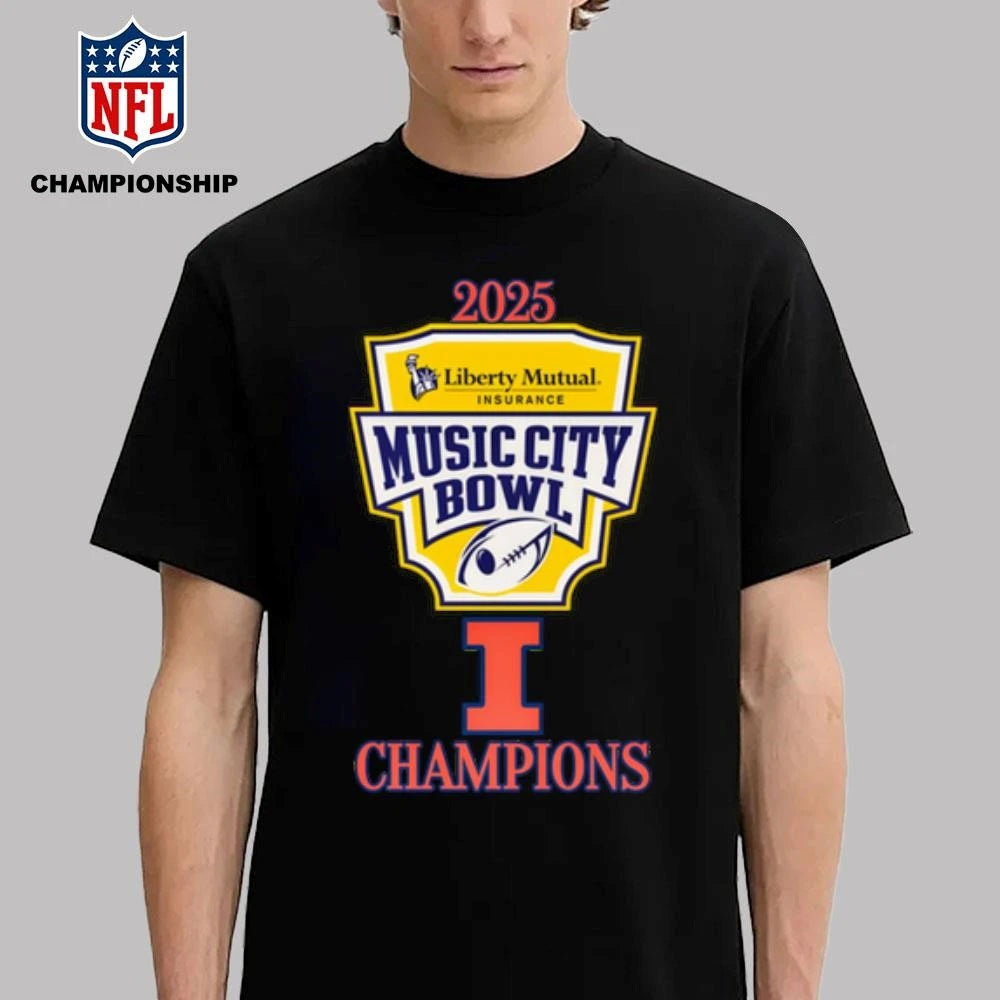 Congrats Illinois Fighting Illini Champions 2025 Music City Bowl Championship Logo Shirt