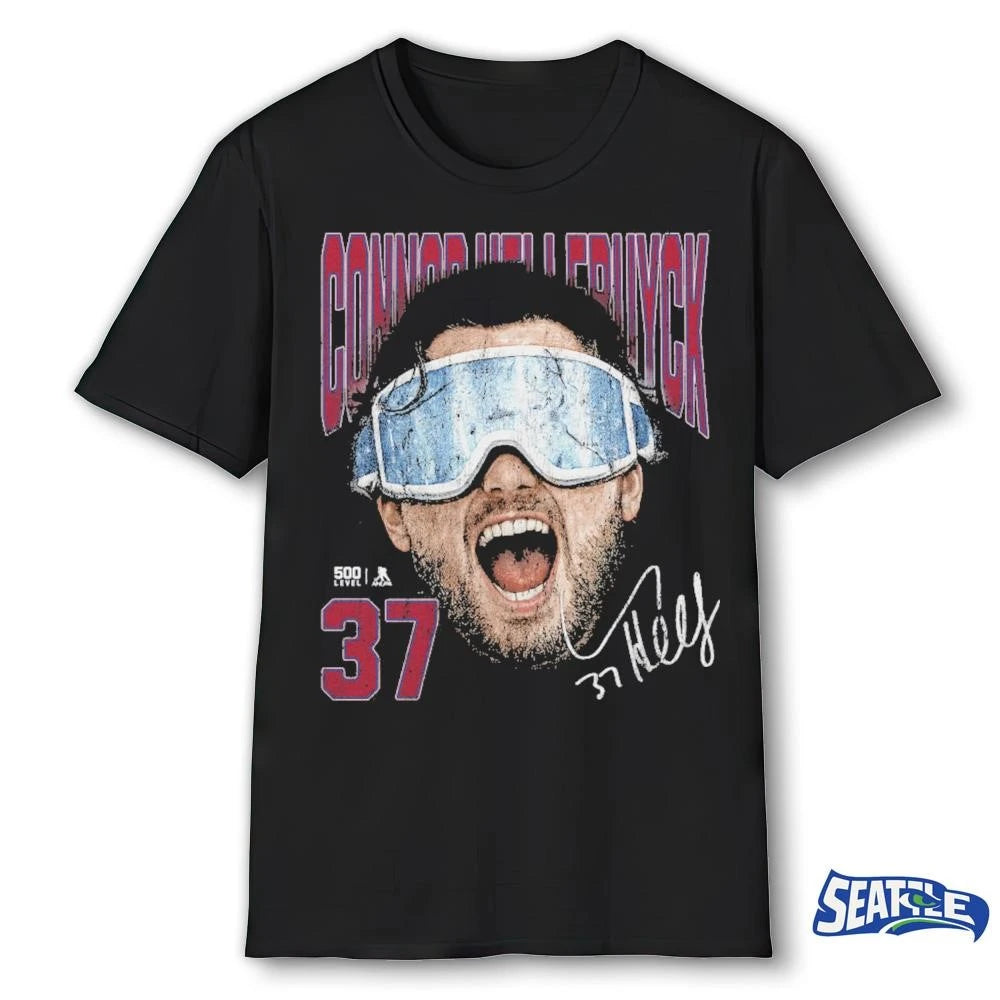 Connor Hellebuyck Winnipeg Jets Goggles Signature shirt