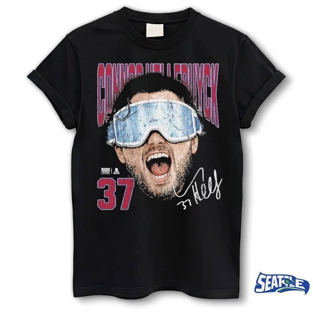 Connor Hellebuyck Winnipeg Jets Goggles Signature shirt
