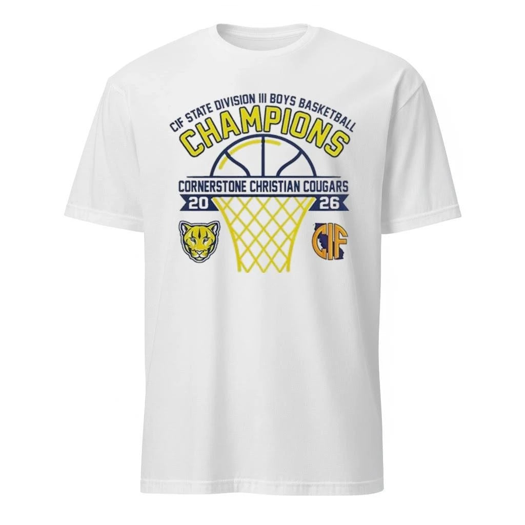 Cornerstone Christian Cougars CIF State III Boys 2026 Champions  Shirt