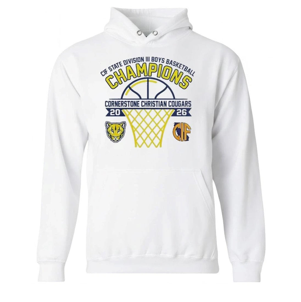Cornerstone Christian Cougars CIF State III Boys 2026 Champions  Shirt
