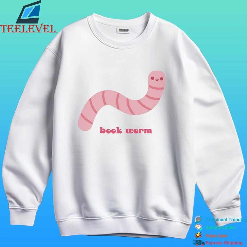 Cute Pink Book Worm Funny Shirt