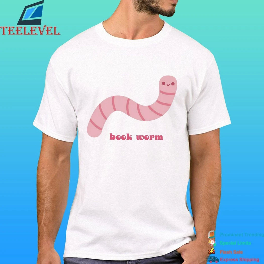 Cute Pink Book Worm Funny Shirt