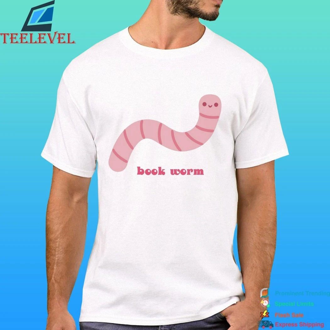 Cute Pink Book Worm Funny Shirt