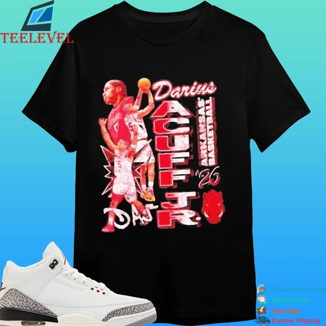 Darius Acuff Jr Arkansas Razorbacks Crimson Basketball 2026 Shirt