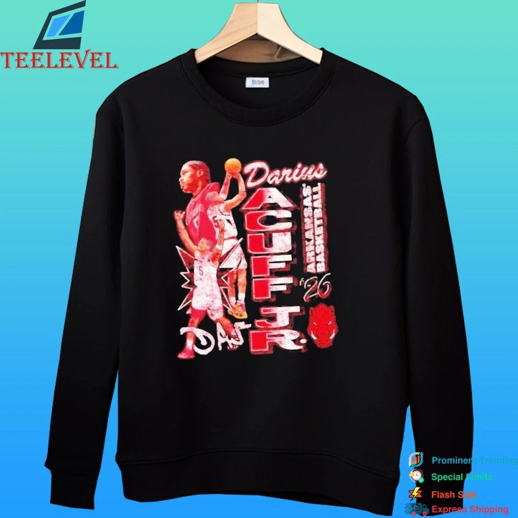 Darius Acuff Jr Arkansas Razorbacks Crimson Basketball 2026 Shirt