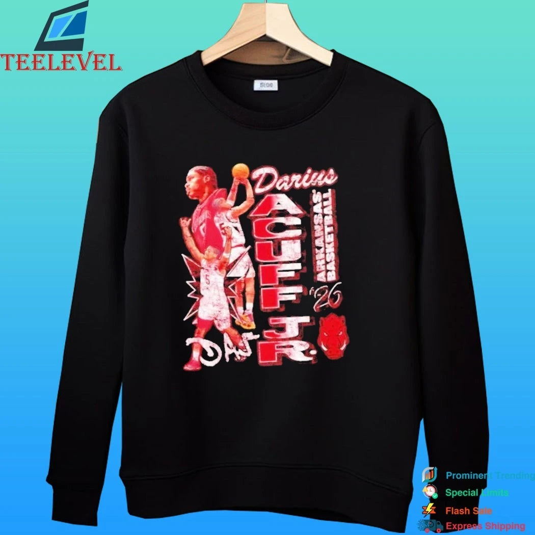 Darius Acuff Jr Arkansas Razorbacks Crimson Basketball 2026 Shirt