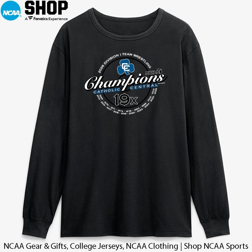 Detroit Catholic Central 19x Division 1 Team Wrestling Champions T-Shirt